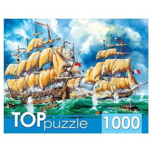 Пазлы Рыжий кот 1000 деталей, TOP puzzle Битва кораблей (ХТП1000-2175)