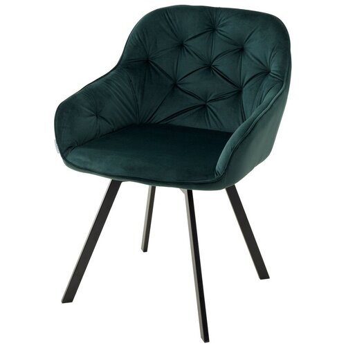 фото Стул gale green / 2 шт. / зеленый, велюр, поворот 360 град., черный металлический каркас / для кухни, для гостиной / bluvel-78 / m-city m city