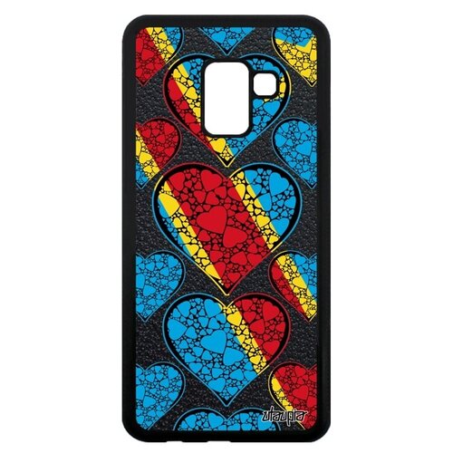 фото Противоударный чехол для мобильного // samsung galaxy a8 2018 // "флаг конго киншаса с сердцем" страна любовь, utaupia, цветной