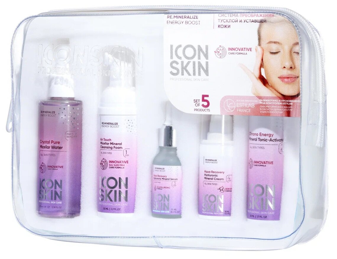 ICON SKIN / Набор средств для ухода за всеми типами кожи Re: Mineralize № 2 5 средств travel size