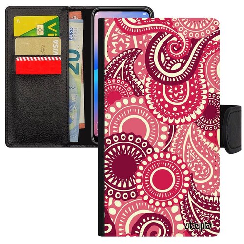 фото Дизайнерский чехол книжка на мобильный // iphone se 2020 // "кружевной узор" стиль ажур, utaupia, фуксия