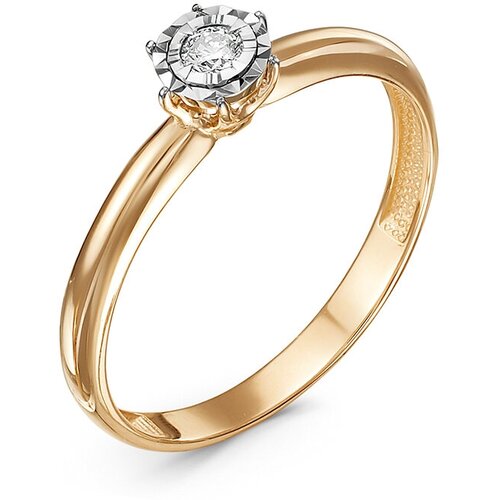 фото Золотое кольцо кюз del'ta dбр111739 с бриллиантом diamant-online