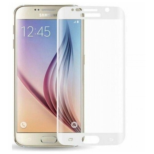 Защитное стекло для телефона Samsung S6 3d белое