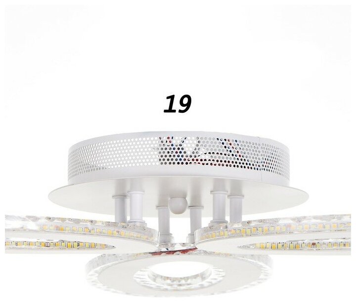 Люстра с ПДУ 1095/3WT LED 114Вт диммер белый 50х50х8 см - фотография № 5