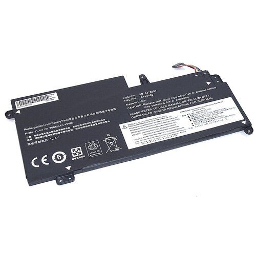 Аккумуляторная батарея для ноутбука Lenovo ThinkPad S2 13 (01AV400-3S1P) 11.4V 42Wh OEM черная аккумулятор для ноутбука lenovo thinkpad s2 13 01av400 3s1p 11 4v 42wh oem черная
