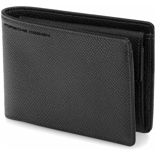 Кошелек Porsche Design PD09-53-09717-01, фактура зернистая, черный кошелек porsche design pd09 53 09725 15 фактура зернистая коричневый