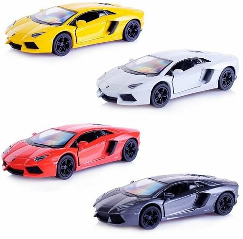 Металлическая машинка Kinsmart 1:38 «Lamborghini Aventador LP 700-4» KT5355D, инерционная / Красный