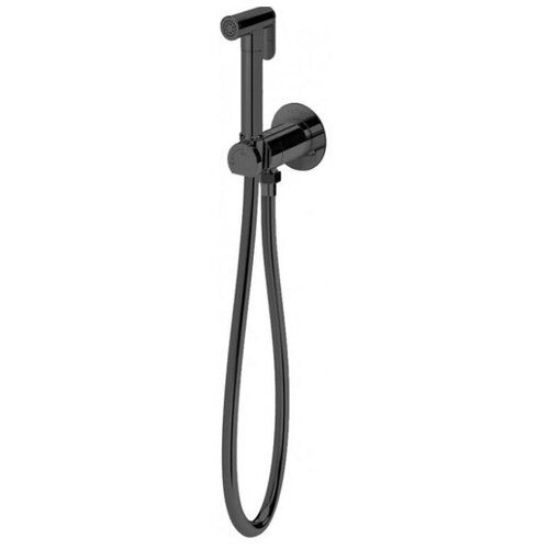 Гигиенический душ с запорным вентилем Cezares LEAF-DIF-NOP Черный матовый