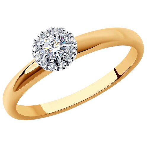 Кольцо SOKOLOV Diamonds из комбинированного золота с бриллиантами 1012115, размер 16