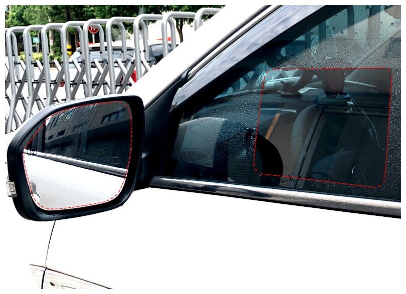 Универсальная противотуманная непромокаемая пленка антидождь для боковых зеркал автомобиля (17х20см 2) MyPads