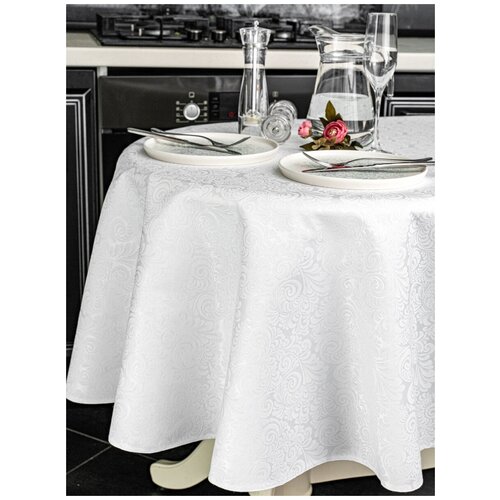 Скатерть моготекс диаметром 150 см, круглая на праздник хлопок грязеотталкивающая водоотталкивающая