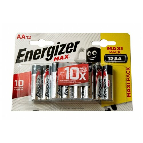 Батарейка AA LR6 12 шт ENERGIZER MAX E301531401 батарейка energizer industrial aa lr6 box10