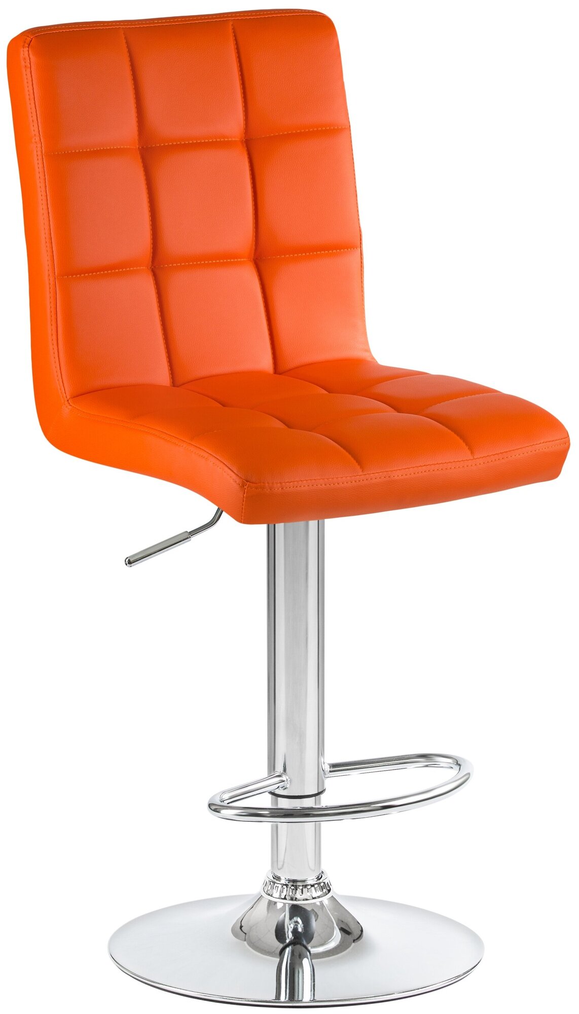 Стул барный KRUGER LM-5009, цвет сиденья оранжевый, цвет основания хром