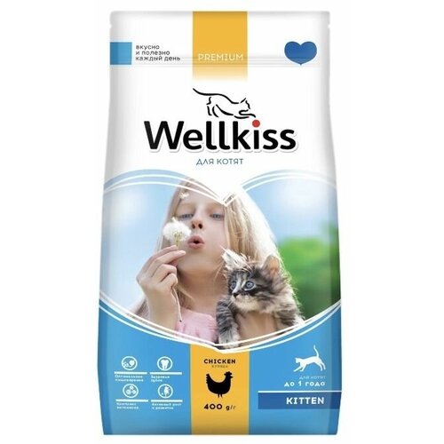 Wellkiss Kitten сухой корм для котят, с курицей, 400 г, 2 шт