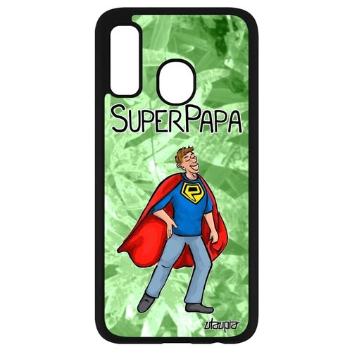 фото Противоударный чехол для мобильного // galaxy a40 // "суперпапа" комичный папа, utaupia, светло-зеленый