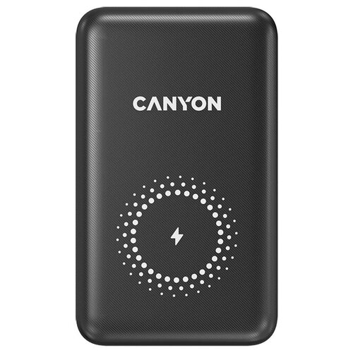 Внешний аккумулятор с функцией беспроводной зарядки Canyon PB-1001, 10000 мАч, до 18Вт,USB Type-C, USB, Черный, CNS-CPB1001B