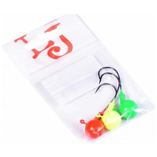 Джиг-головки Lucky John Ball RGY №3/0 MIX1 вес 18 г в наборе 3 шт