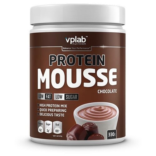 Протеин vplab Protein Mousse, 330 гр., шоколад веганский протеин vplab шоколад 500 мл