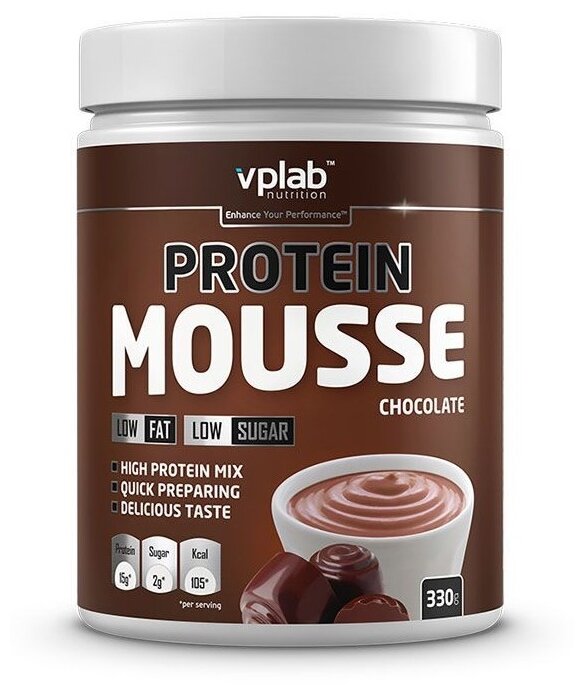 Протеин vplab Protein Mousse (330 г) Шоколад