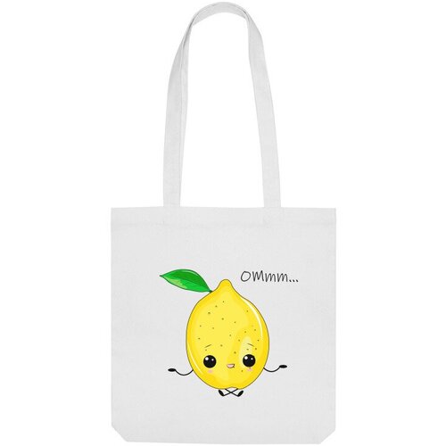 Сумка шоппер Us Basic, белый сумка медитирующий лимон зеленое яблоко