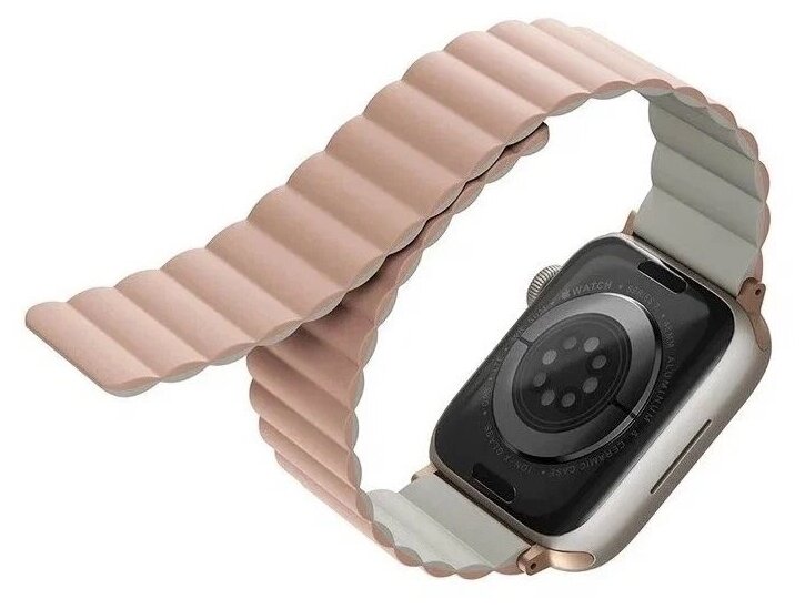 Ремешок Uniq Revix reversible Magnetic для Apple Watch 41/40/38 мм, цвет Розовый/Бежевый (Pink/Beige) (41MM-REVPNKBEG)