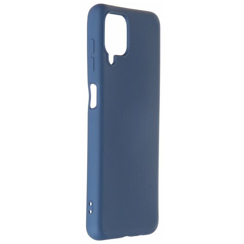 Чехол DF для Samsung Galaxy M12 (4G) с микрофиброй Silicone Blue sOriginal-24