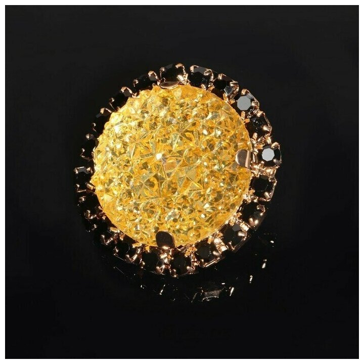 Пуговица декоративная, d 30 мм, цвет золотой/чёрный