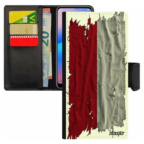 фото Чехол книжка на мобильный xiaomi redmi 6a, "флаг монако на ткани" страна utaupia