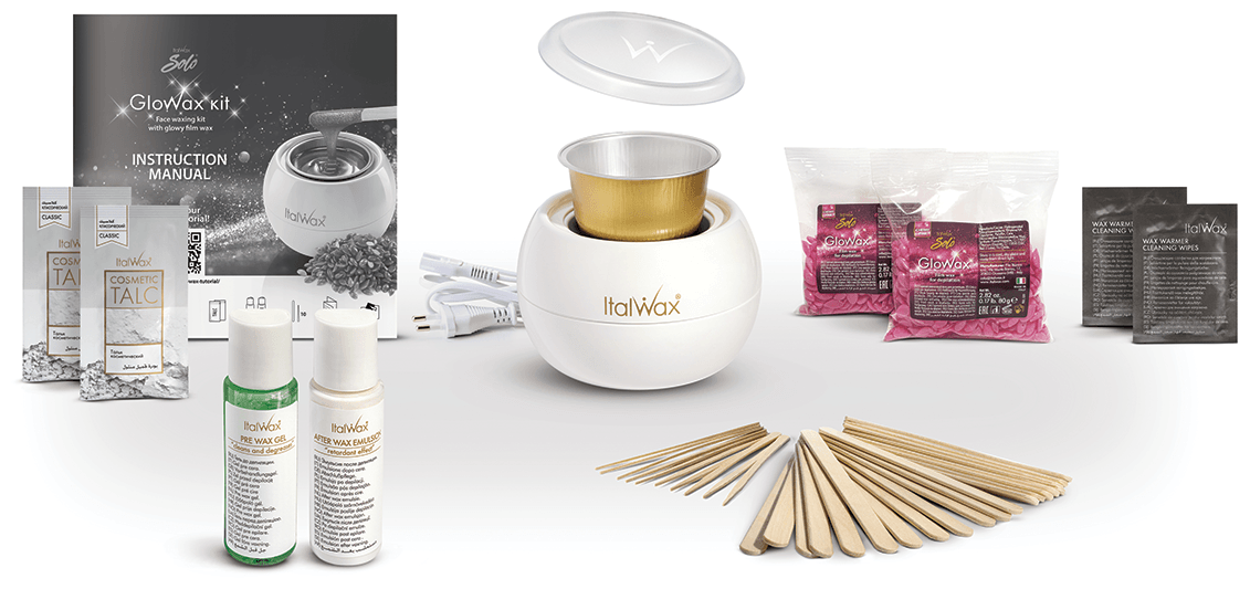 Набор для депиляции лица с пленочным воском ITALWAX Solo GloWax kit