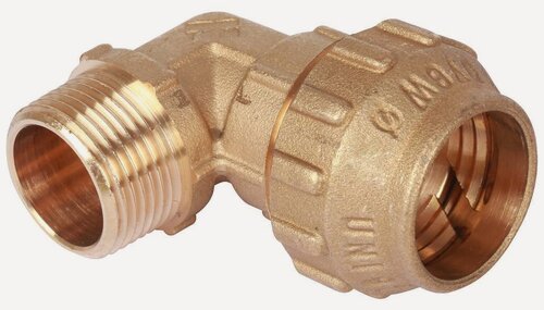 Изображение товара Угол переходной НР 40 х 1"1/4 из латуни для ПНД труб TIEMME