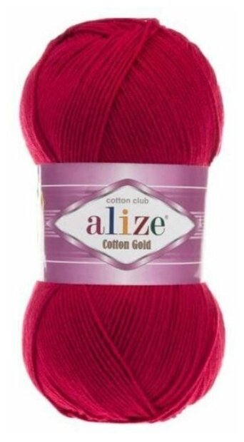 Пряжа Alize Cotton Gold (Коттон Голд) - 1 шт Цвет: 390 вишня 55% хлопок, 45% акрил 100г 330м