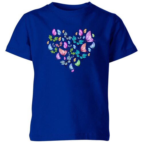 мужская футболка сердце бабочки s синий Футболка Us Basic, размер 6, синий