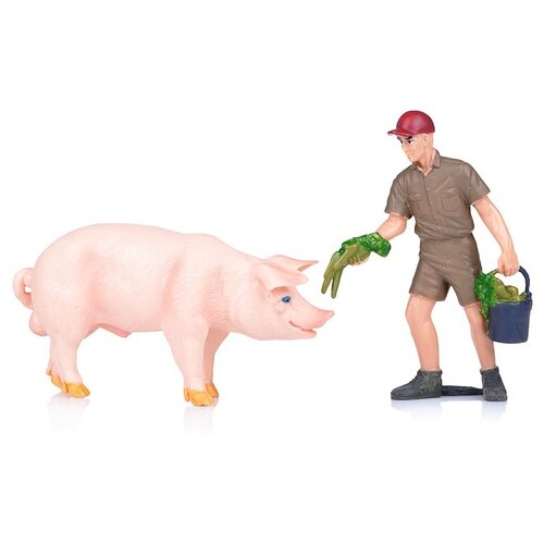 Фигурки Yako Мир вокруг нас: Фермер и свинья M7593-6, 2 шт.