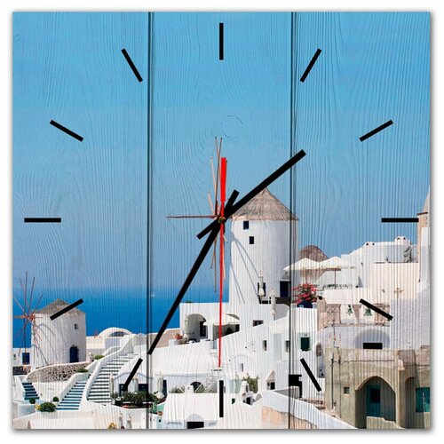 фото Настенные часы мельница санторини 30х30 см дом корлеоне