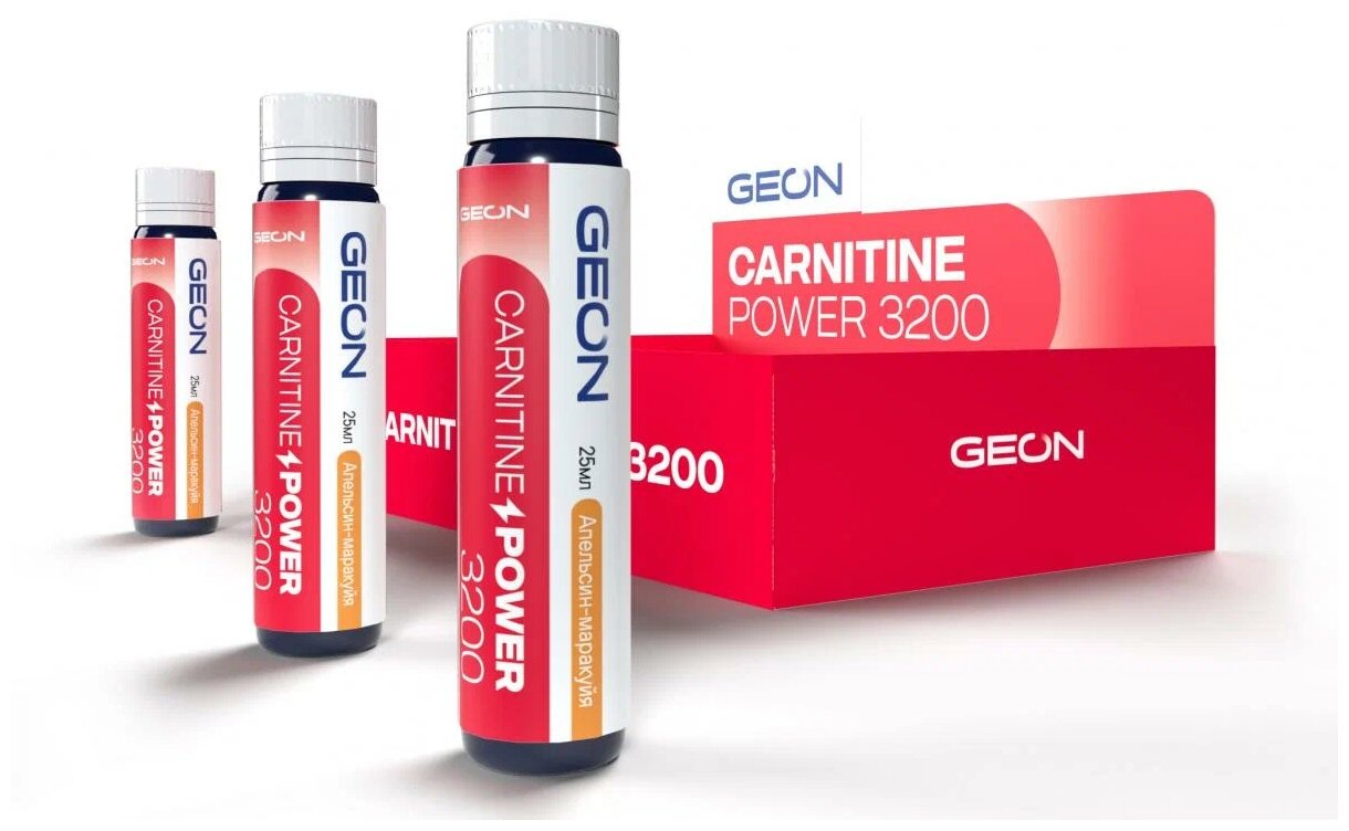 Жиросжигатель GEON Carnitine Power, 20x25мл, 20, ампулы, 500мл, клубничный мохито - фото №1