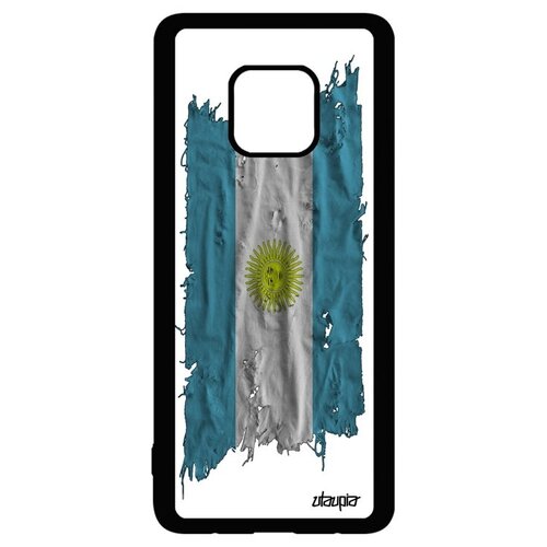 фото Защитный чехол для смартфона // huawei mate 20 pro // "флаг аргентины на ткани" патриот государственный, utaupia, белый