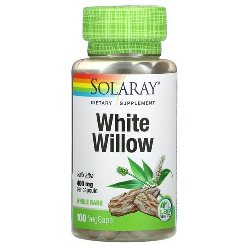 Капсулы Solaray White Willow, 80 г, 400 мг, 100 шт.