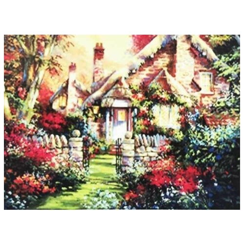 Вышивка бисером Калитка у дома 23x30 см