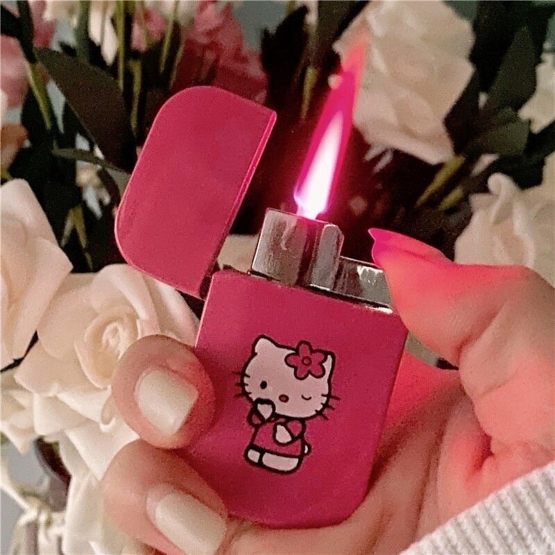 Зажигалка турбинная, газовая розовая hello kitty женская милая зажигалка хеллоу китти подарок девушке на на день рождения 8 марта - фотография № 9