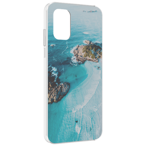 Чехол MyPads красивый голубой залив для Nokia G21 задняя-панель-накладка-бампер