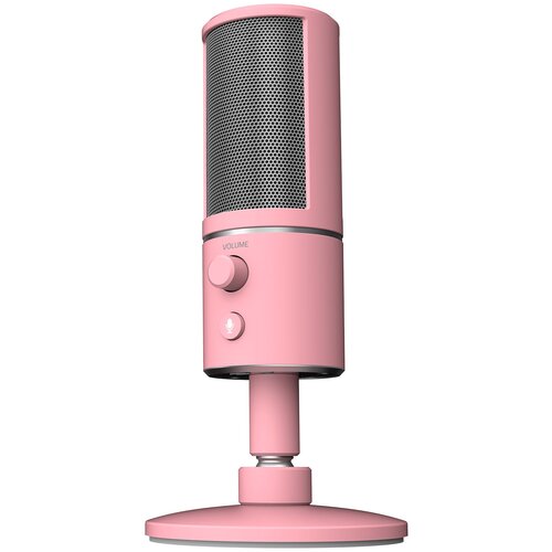 Razer Seiren X, разъем: mini jack 3.5 mm, quartz pink микрофон проводной razer seiren mini комплектация микрофонный капсюль разъем mini jack 3 5 mm белый