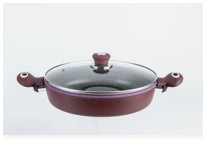 Сотейник с крышкой BEKKER BK-3873 RED & BLUE с мраморным покрытием, 3 л
