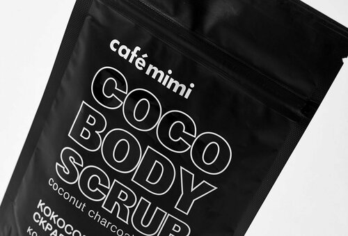 Кокосовый скраб для тела Cafe mimi coconut charcoal licorice