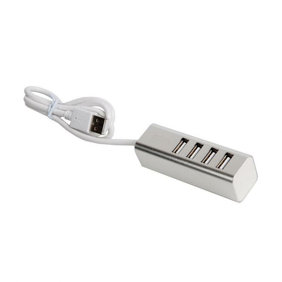 Разветвитель USB 20 Hoco HB1 4 порта 6957531038146 серебристый