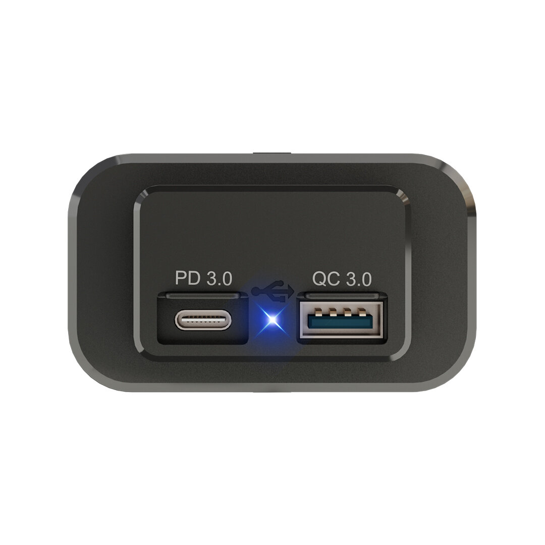 Встраиваемая розетка USB+Type-C BGT с двумя гнездами и возможностью крепления — фото 1