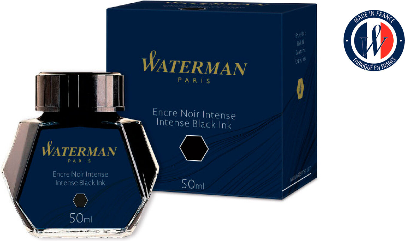 Флакон с чернилами Waterman (CWS0110710) Intense Black чернила 50мл для ручек перьевых