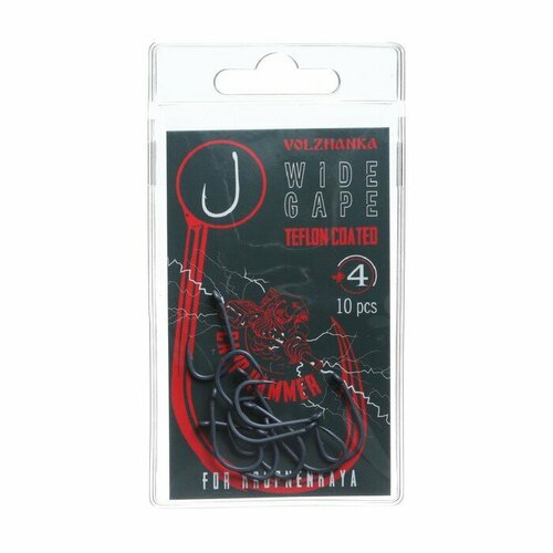 carp pro крючок teflon wide gape 2 7шт Крючок карповый Volzhanka Wide Gape Teflon №4 10 штук