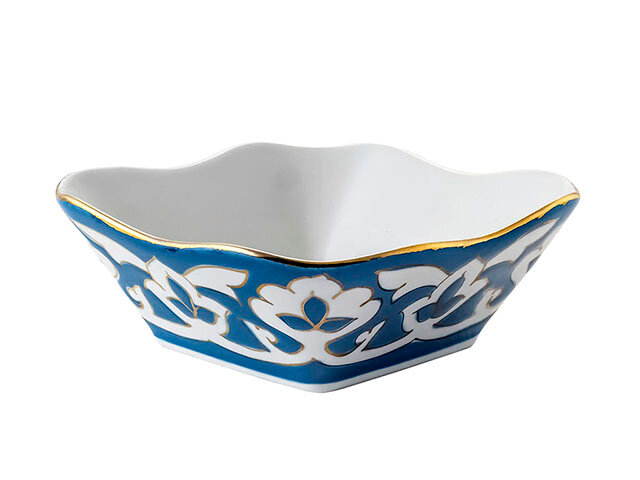 Салатница Бирюзовая Пахта Turon Porcelain с золотом 11 см