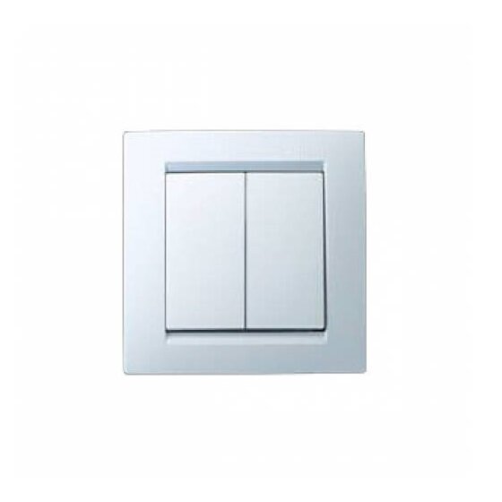 фото ( 15, двухклавишный проходной выключатель (сх.6+6) в сборе (белый)), SIMON 1590397-030 (1 шт.)