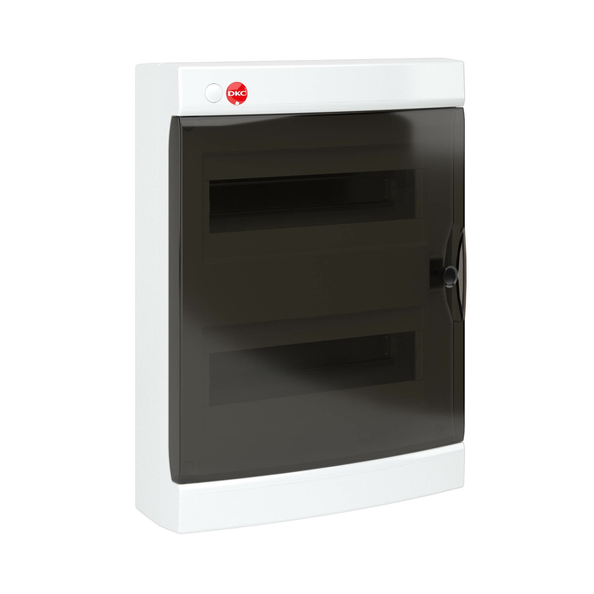 фото Щит распределительный навесной ЩРн-П-24з IP41 пластиковый прозрачная дверь с клеммным блоком | код. 84924 | DKC ( 1шт. )